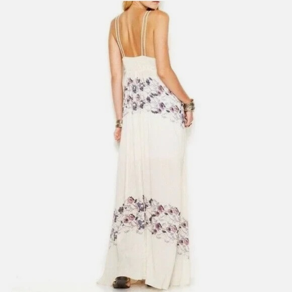 NWOT: Free People White Floral Print Babydoll Romantic Slip Maxi Dress• X-Small - Picture 2 of 14